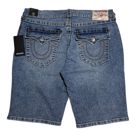NWT True Religion Ricky Big T Flap Baggy Jean Shorts Men’s 36 - Picture 1 of 9